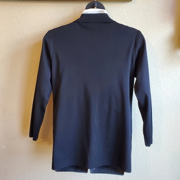 Exclusively Misook black knit open front cardigan sweater, size Large, business - Picture 2 of 5